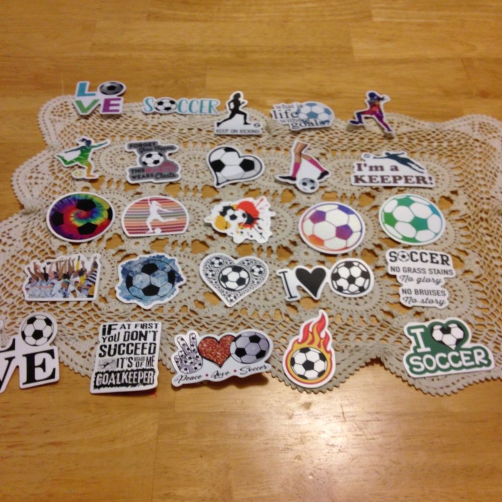 Girl's Soccer stickers for games, laptop, locker, crafts or scrapbooking